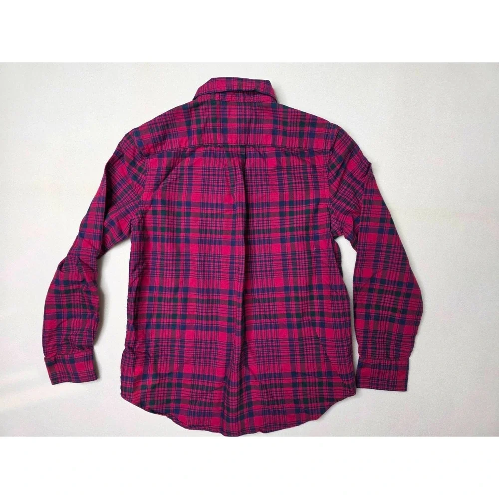 Ralph Lauren Boys Long Sleeve‎ Button Down Shirt Red Plaid Size M 10-12